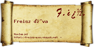 Freisz Éva névjegykártya